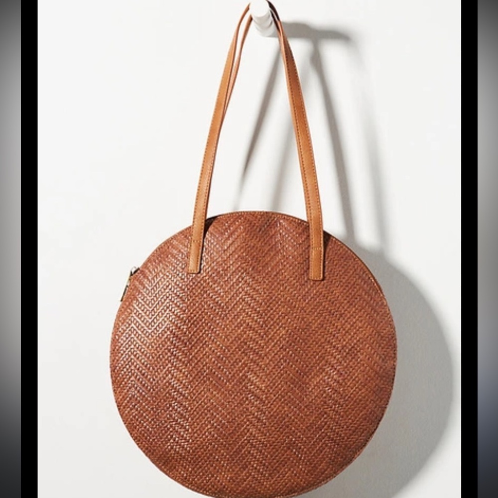 Anthropologie Brown Round Shoulder Bag